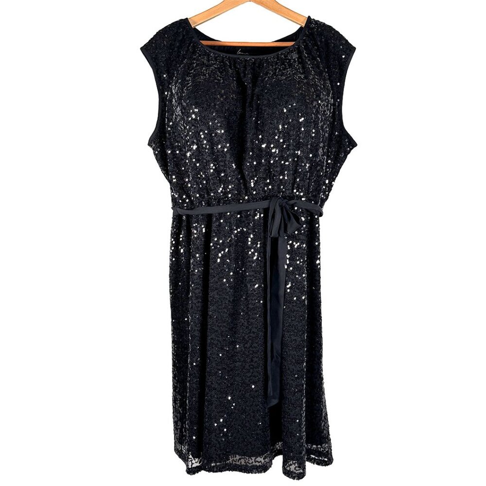 Sequined Little Black Dress | 18-20 | Layne Bryant | New | Holiday Party Sparkle